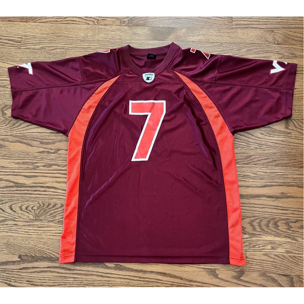VTG Starter Virginia Tech Hokies Football Jersey Mens Large Maroon Orange #7
